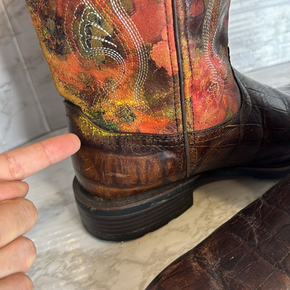 Durango Mustang Women's Faux Exotic Western Pull-on Boot size 7.5 M rodeo cute - Picture 9 of 11